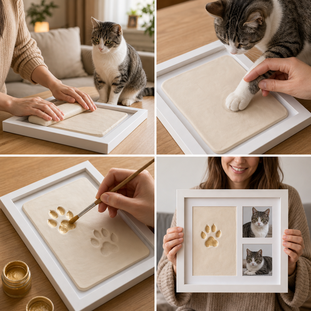 Cuadro Huella de Gato en Arcilla