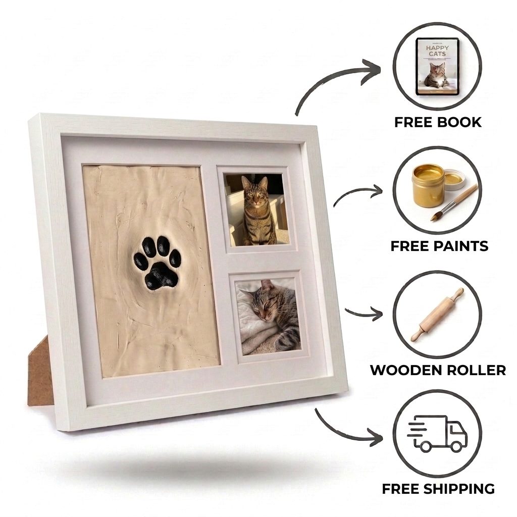 Clay Cat Paw Print Frame
